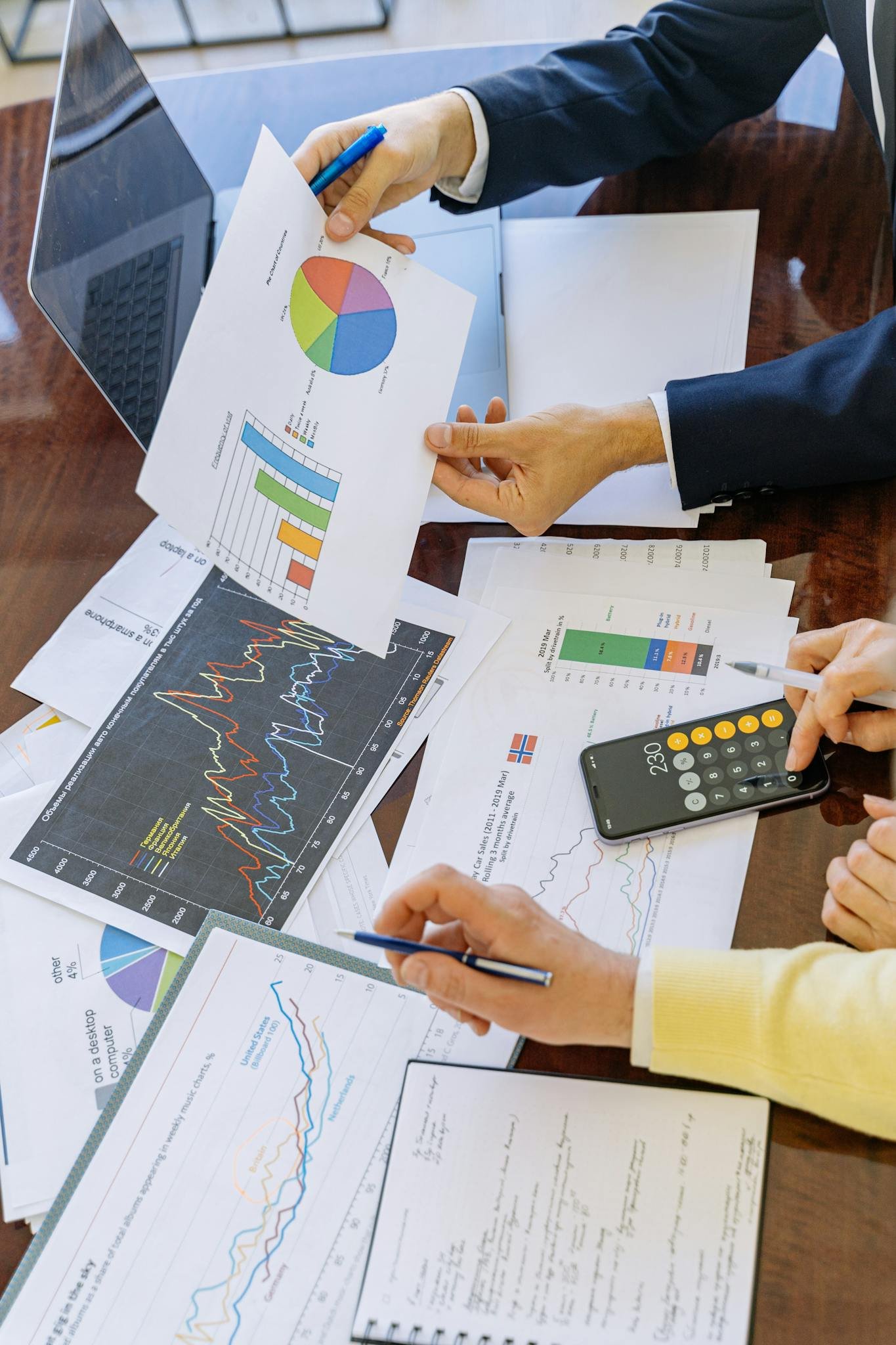 Photo by Antoni Shkraba Business professionals analyzing financial charts and graphs during a meeting.
